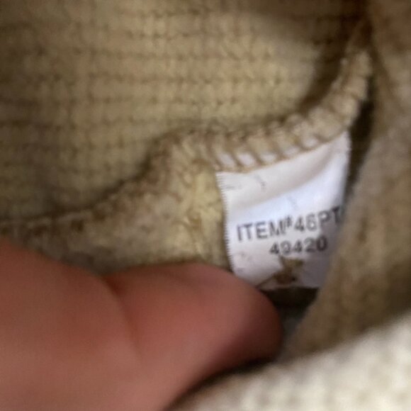 Orvis Jacket Sweater Womens XL Beige Button Up Cardigan Leather Elbow Patch - Picture 6 of 11